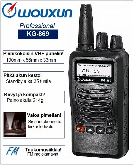 VHF Puhelin, Wouxun Professional KG-869 1 VHF Puhelin, Wouxun Professional KG-869