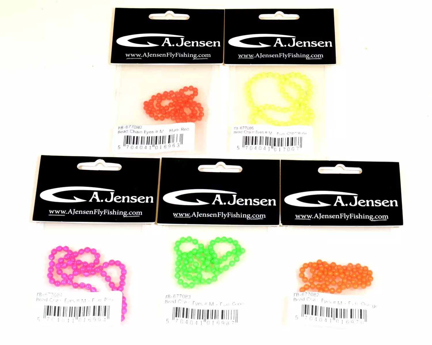 A.Jensen Bead Chain Eyes Fluo. Colors – 1 Of Each 5 Colors 1 A.Jensen Bead Chain Eyes Fluo. Colors – 1 Of Each 5 Colors